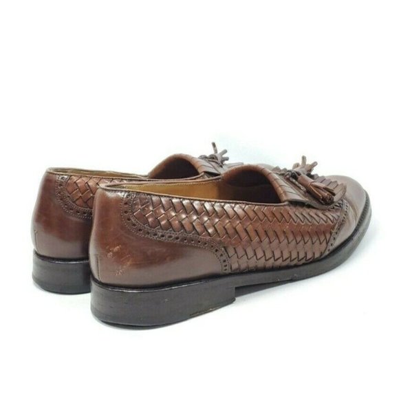 Mezlan Alicante Kiltie Tassel Woven Loafers Men's Size 9 Brown Leather - Picture 7 of 8